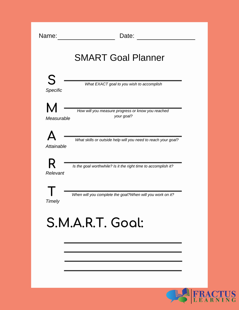 Twitter Template for Students Printable Unique Smart Goals Template Fractus Learning