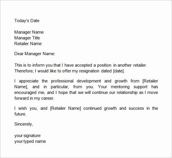 Two Weeks Notice Template Retail Elegant Two Weeks Notice Letter 12 Download Free Documents In Word