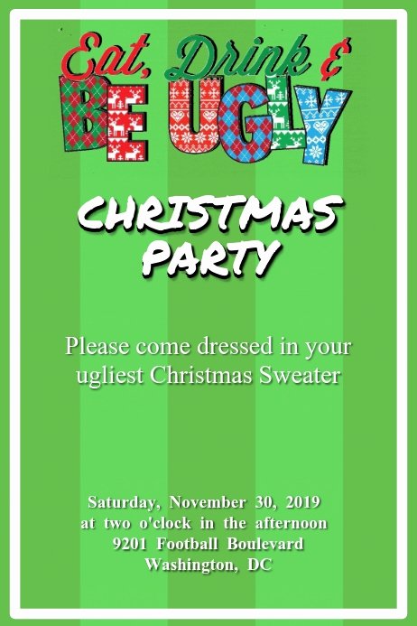 Ugly Sweater Certificate Template Awesome Ugly Sweater Party Template