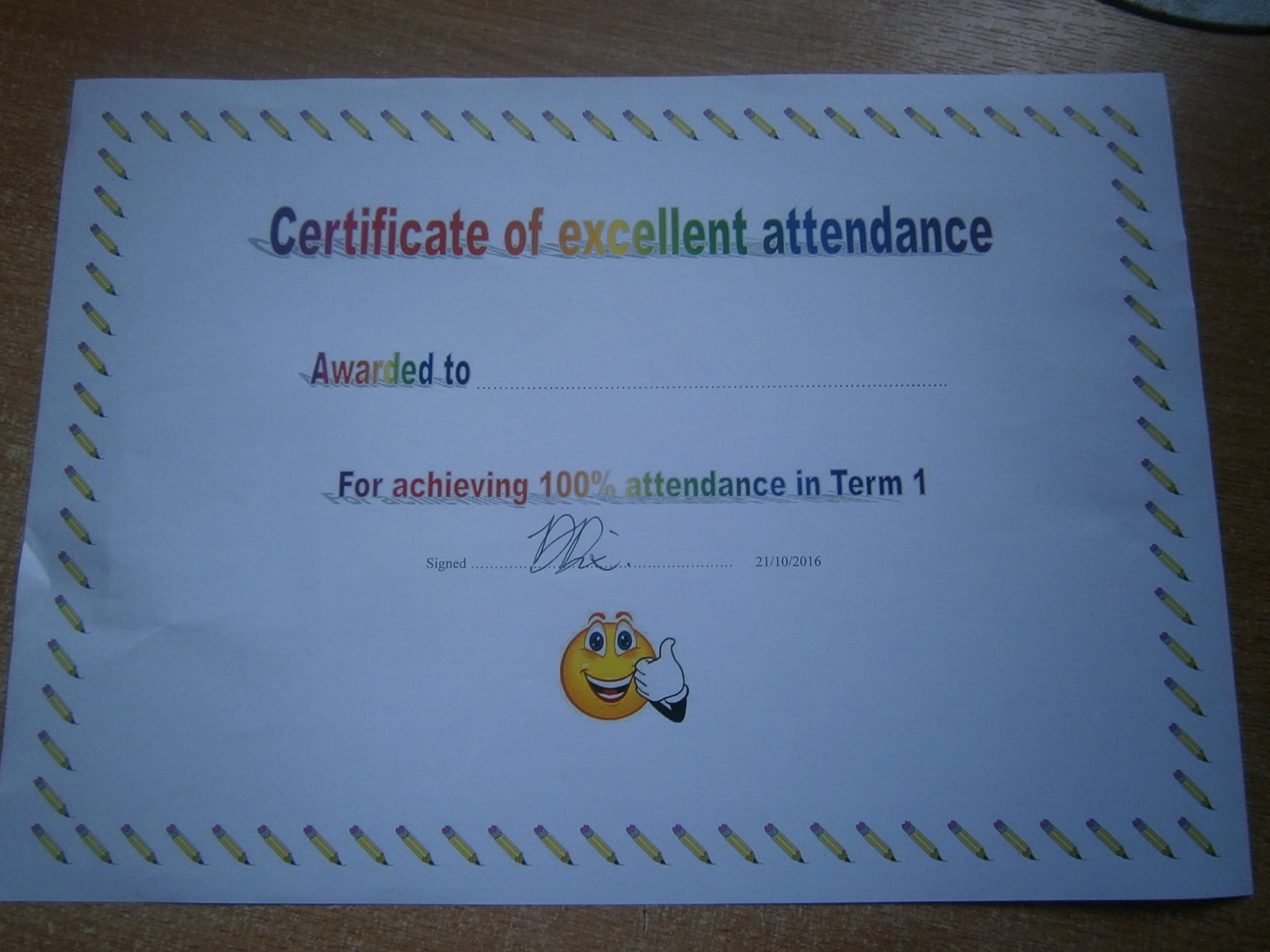 Uniform Certificate Of attendance New attendance What S Up at Oldbury School