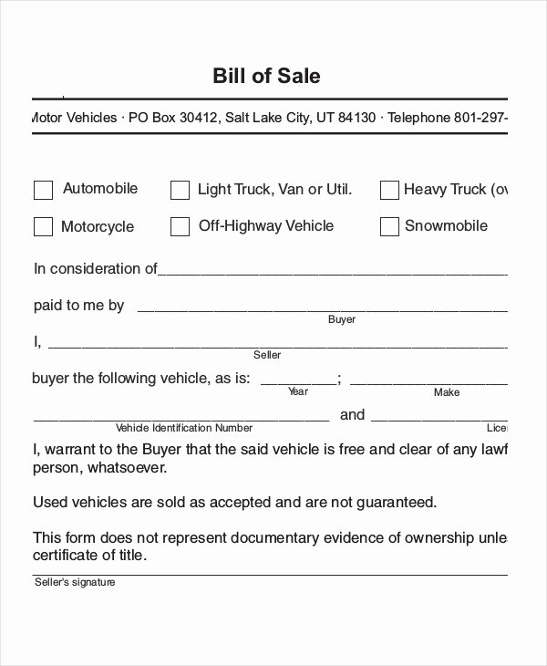 bill of sale forms