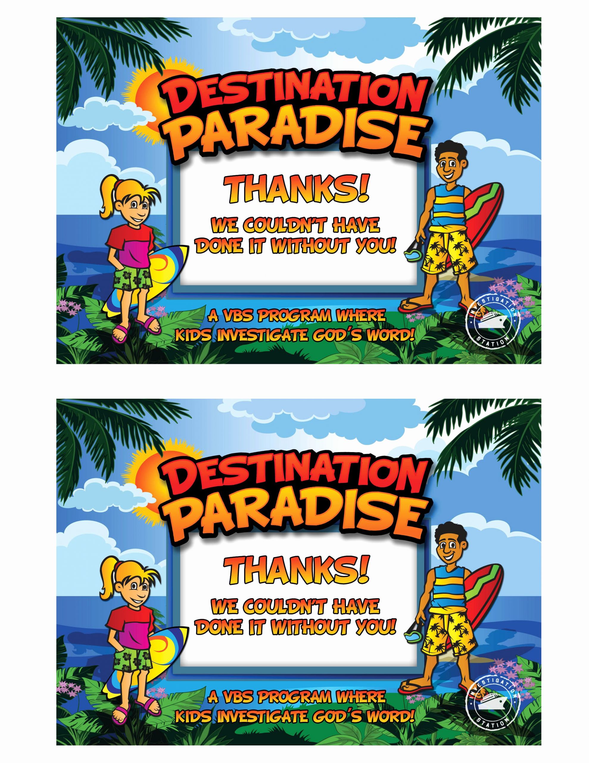 Vacation Bible School Certificate Of Completion Best Of Vbs Thank You Cards for Staff Vbs 2015