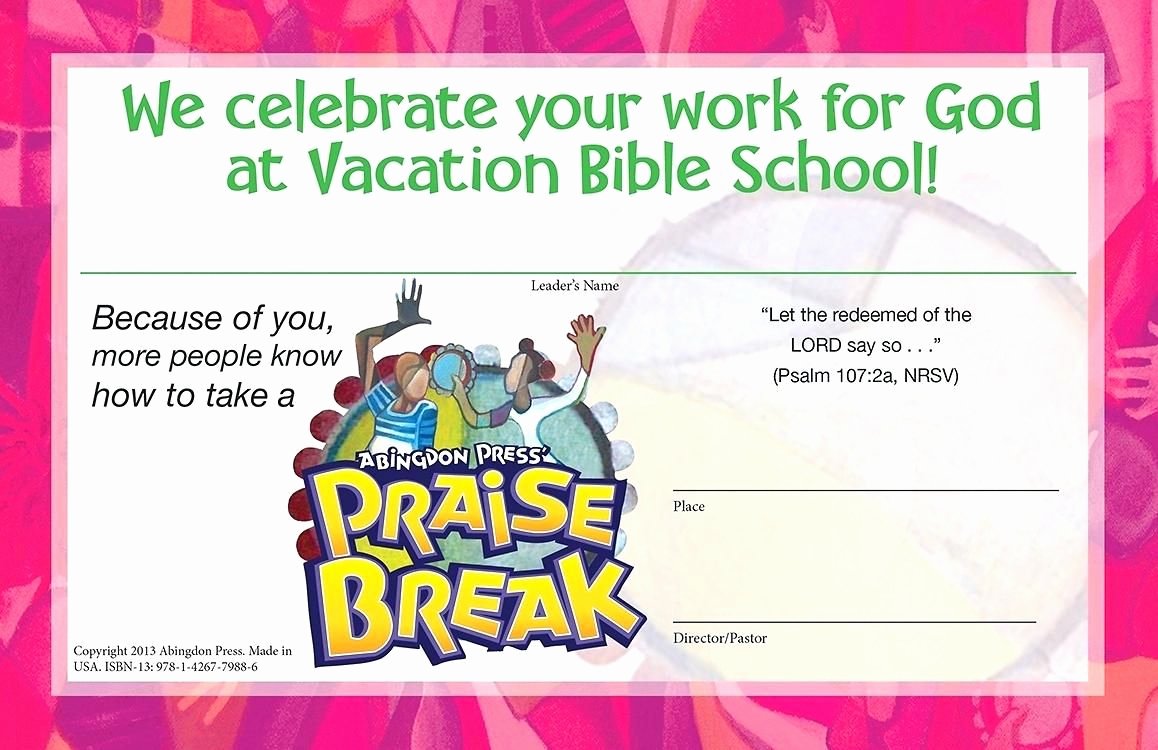 Vacation Bible School Certificates Printable New Image Result for Vbs Certificate 2018 Free Templates
