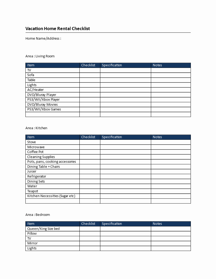 Vacation Rental Business Plan Template Beautiful Vacation Home Rental Checklist