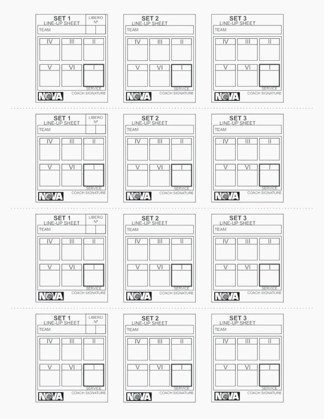  20 Volleyball Lineup Sheet Printable Dannybarrantes Template