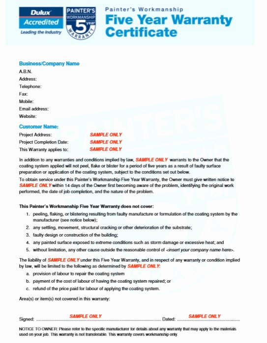 Warranty Certificate Template Free Inspirational 8 Free Sample Warranty Certificate Templates Printable