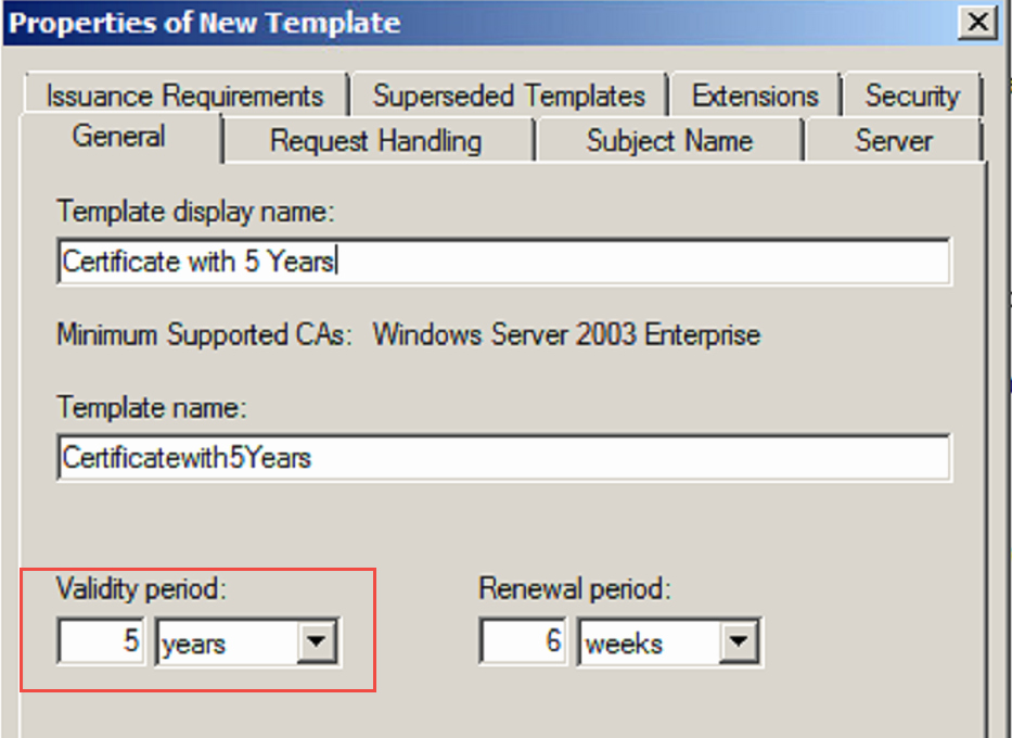 Web Server Certificate Template Beautiful Extend Default Certificate Expire Date for Windows Ca