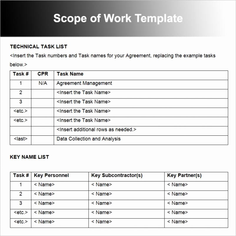 Website Scope Of Work Template Unique Scope Work Template
