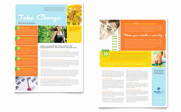Weight Loss Certificate Template Awesome Weight Loss Clinic Datasheet Template Design