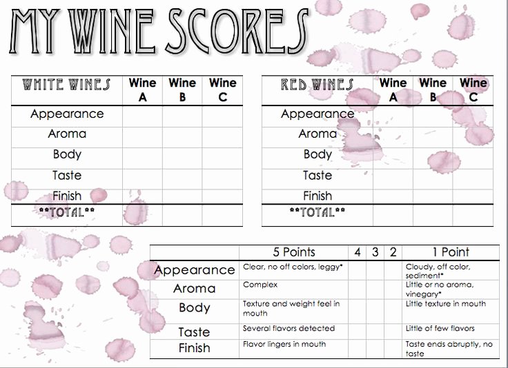 Wine Tasting Games Printable Best Of Wine Tasting Sheets