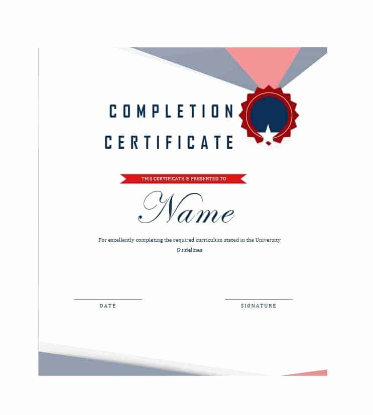 Work Completed form Template Best Of 25 Work Pletion Certificate Templates Word Excel Samples