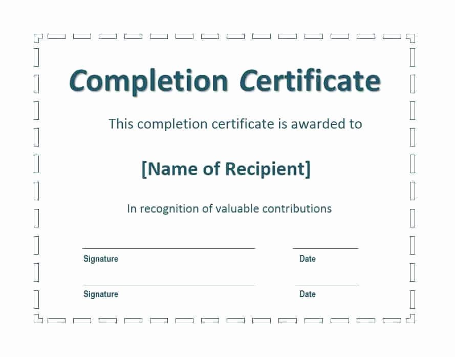 Work Completed form Template Elegant 25 Work Pletion Certificate Templates Word Excel Samples