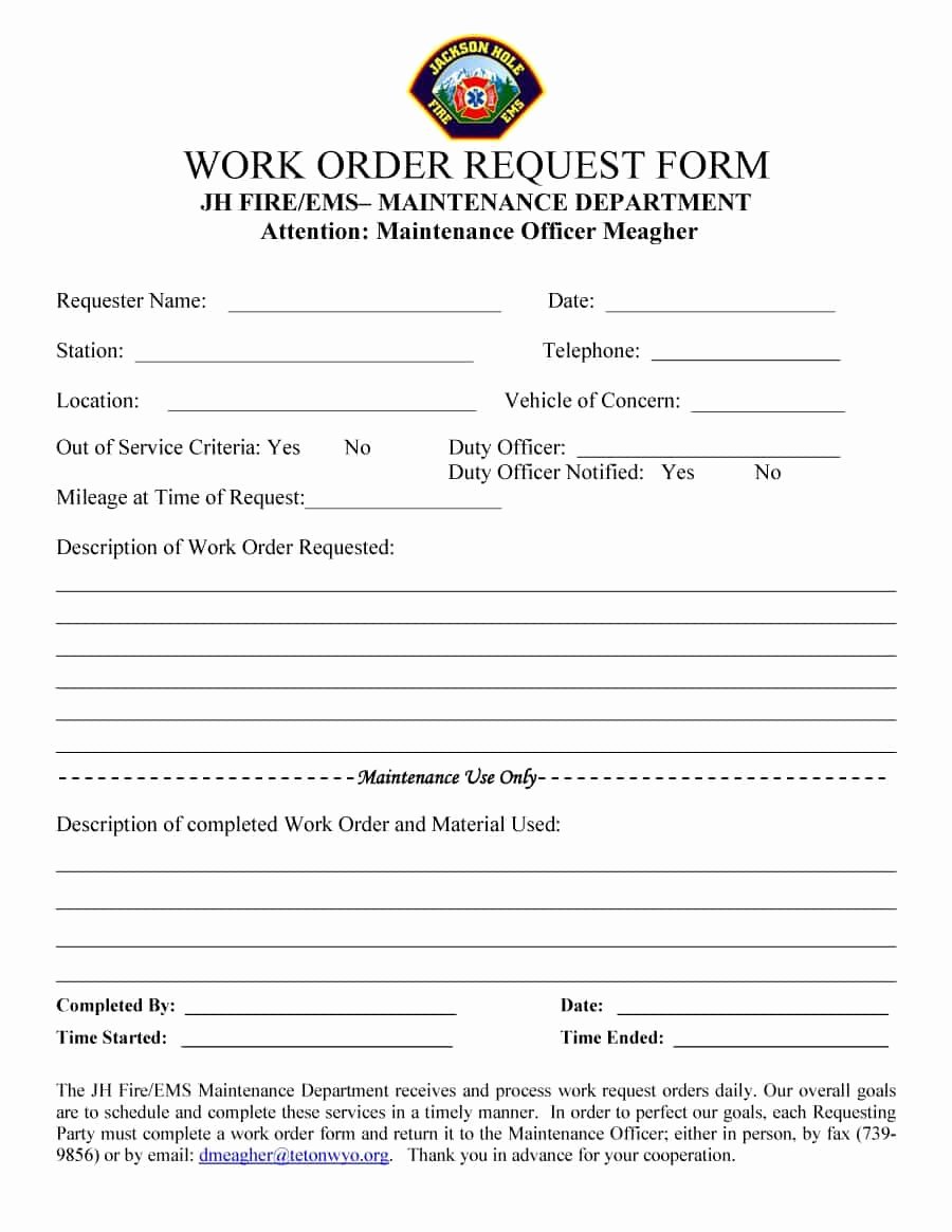 Work Completion form Template Elegant 40 order form Templates [work order Change order More]