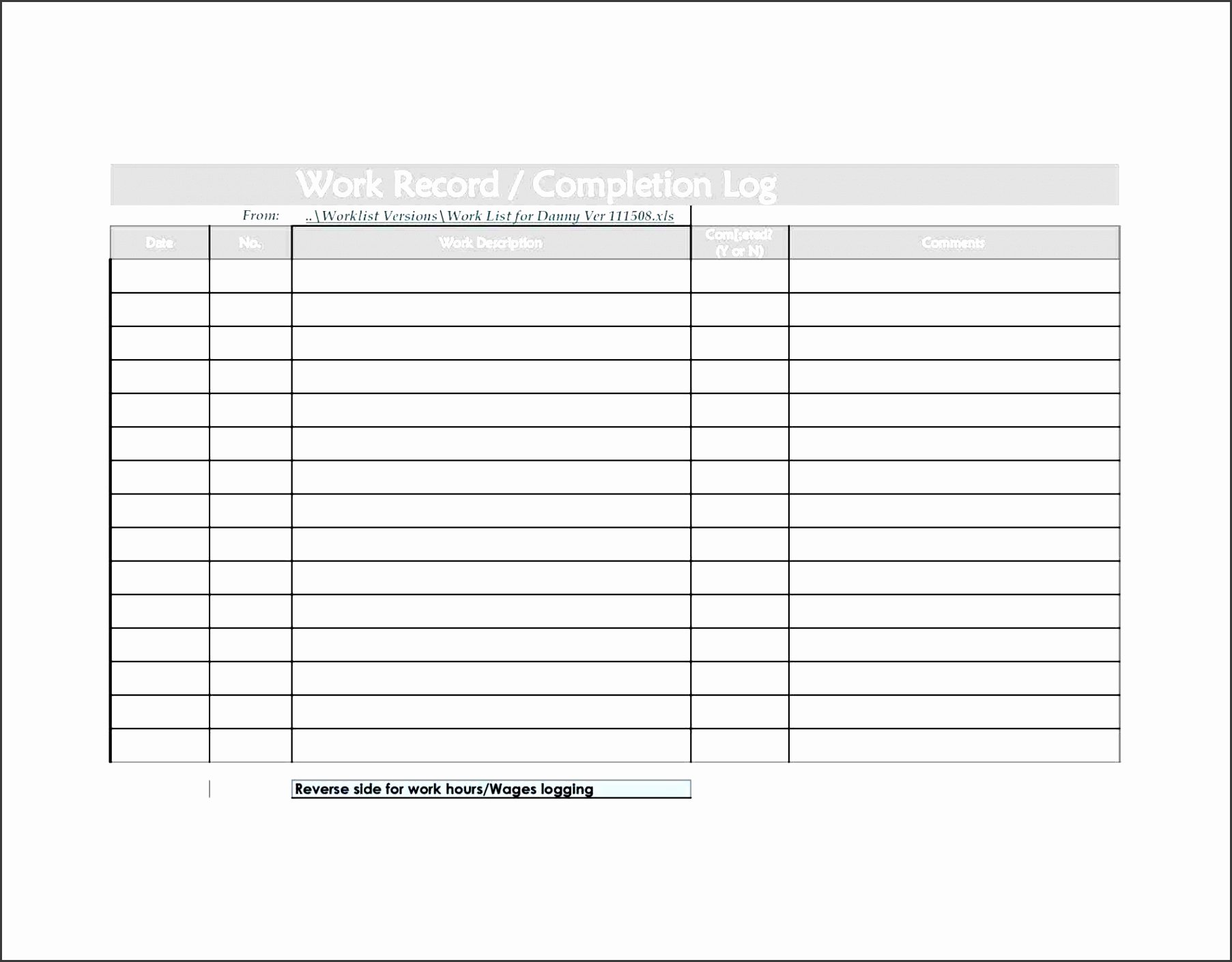 Work order Log Template Beautiful 10 Daily Work Log Template for Professional Use