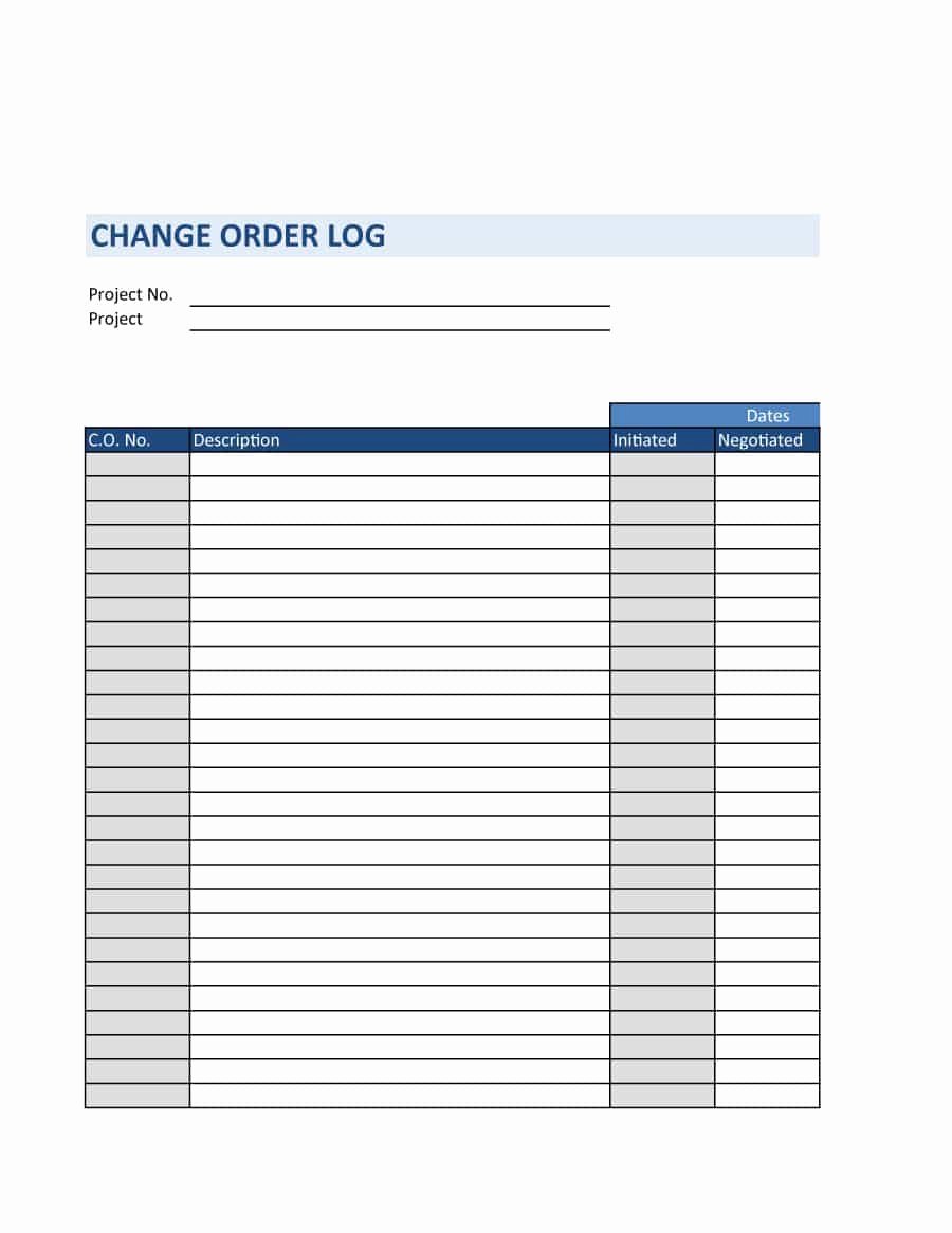 Work order Log Template Luxury 40 order form Templates [work order Change order More]