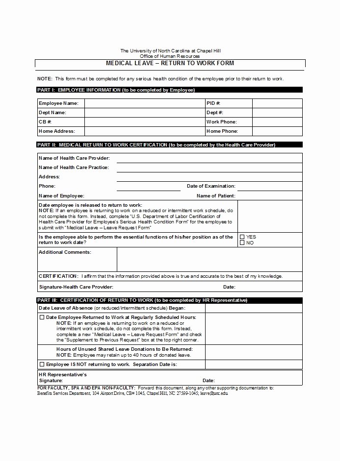 Work Restrictions Letter Lovely 49 Best Return to Work [&amp; Work Release forms] Template Lab