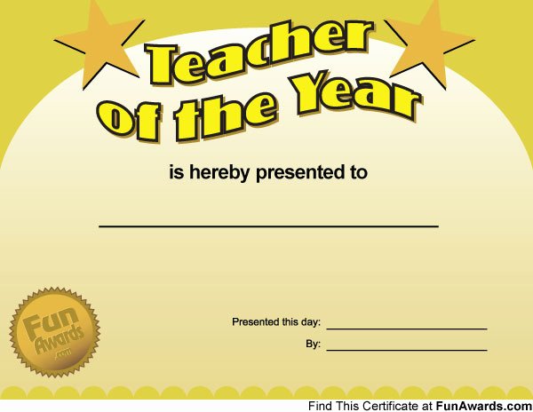 World&amp;#039;s Best Teacher Certificate Best Of Funny Teacher Awards – Printable Award Certificates for