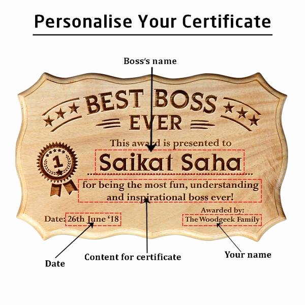 Worlds Best Boss Certificate Best Of Personalized Best Boss Ever Award Certificate