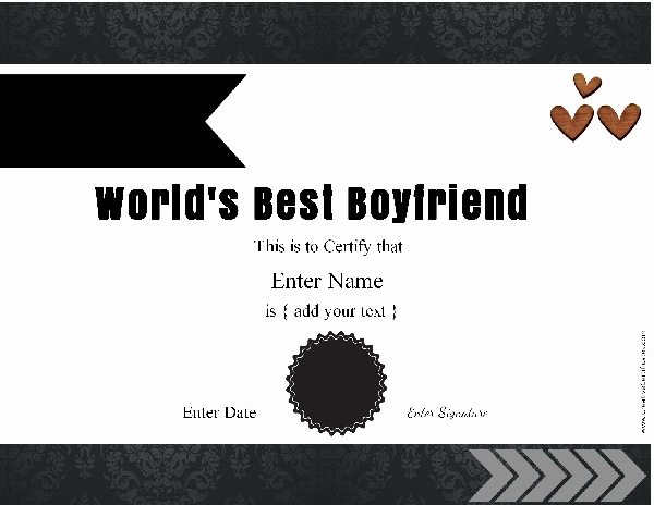 Worlds Best Boyfriend Award Beautiful Best Boyfriend Award Free Customization