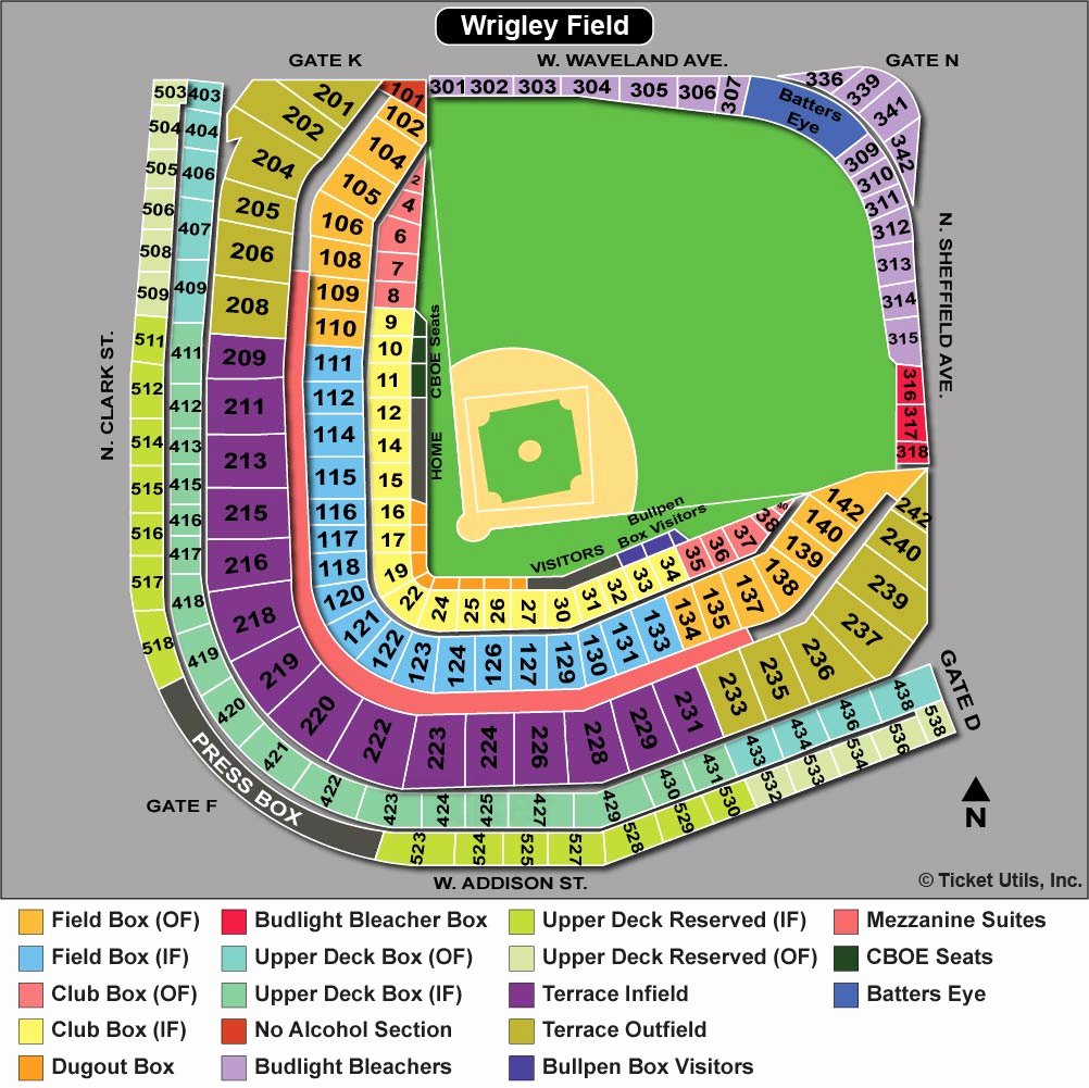 Wrigley Field Concert Seating Chart with Seat Numbers Awesome 1 4 Chicago Cubs Vs St Louis Cardinals Tickets 7 7 223
