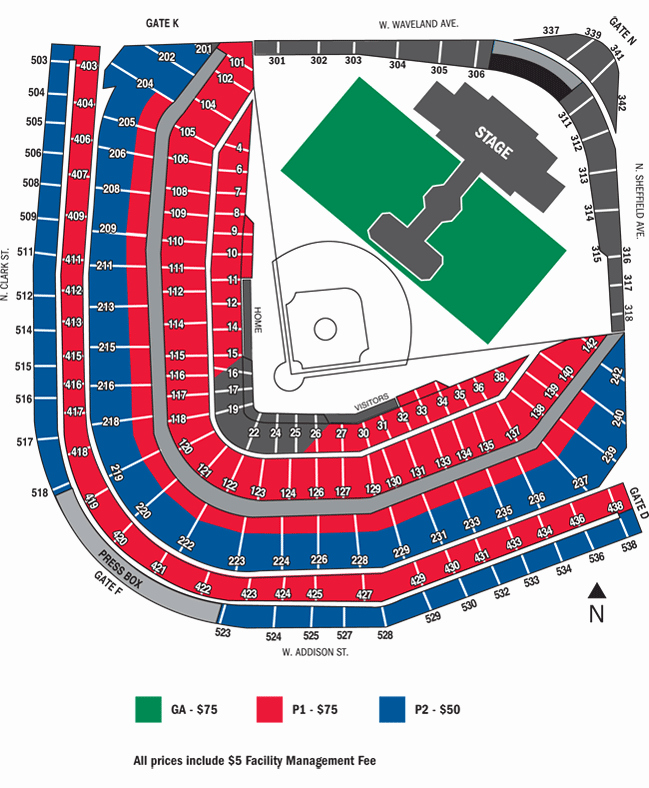 Wrigley Field Concert Seating Chart with Seat Numbers Beautiful Wrigley Field Seating Chart for Concerts