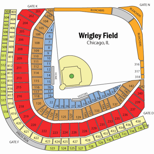 Wrigley Field Concert Seating Chart with Seat Numbers Beautiful Wrigley Field Seating Chart