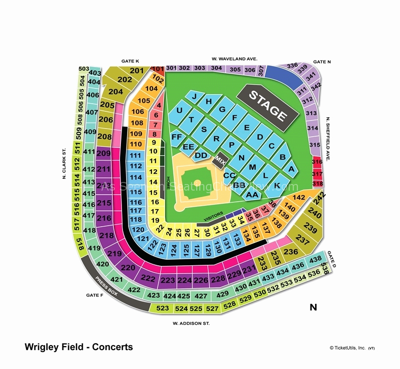 Wrigley Field Concert Seating Chart with Seat Numbers Best Of Cubs Stadium Seating Chart