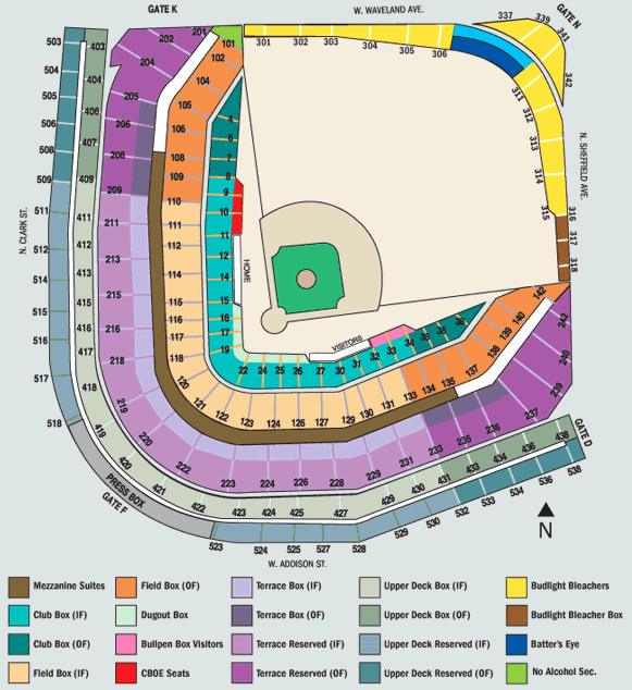 Wrigley Field Concert Seating Chart with Seat Numbers Luxury Wrigley Field Seating Chart and Parking Map