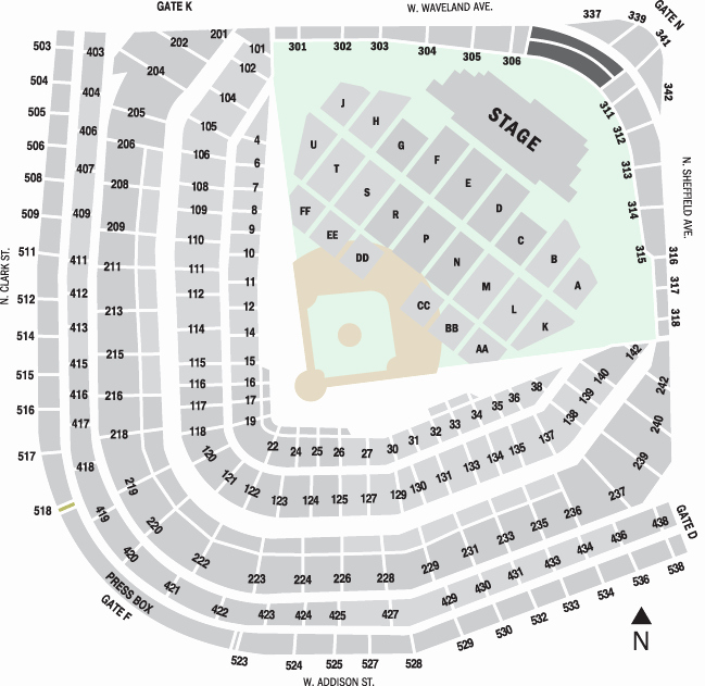 Wrigley Field Concert Seating Chart with Seat Numbers New event Seating Chart