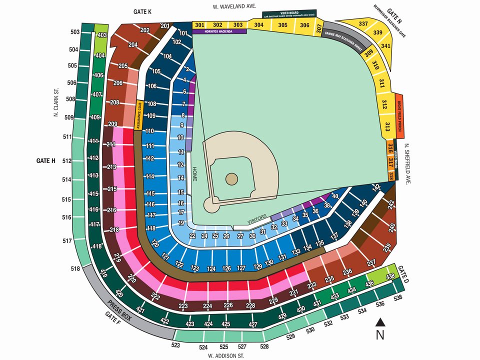Wrigley Field Seat Map with Seat Numbers Lovely Wrigley Field Chicago Cubs Ballpark Ballparks Of Baseball