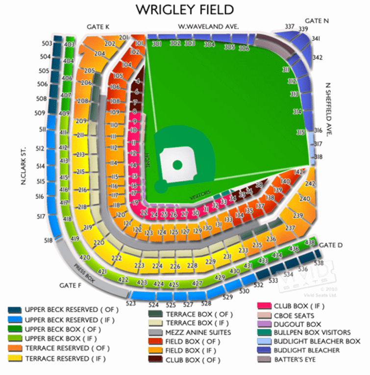 Wrigley Seating Chart Seat Numbers Luxury Wrigley Field Parking