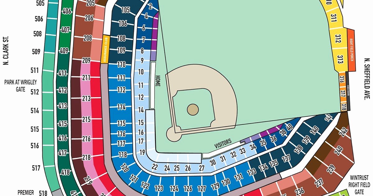 Wrigley Seating Chart with Seat Numbers Unique Fresh Wrigley Field Seating Chart with Seat Numbers
