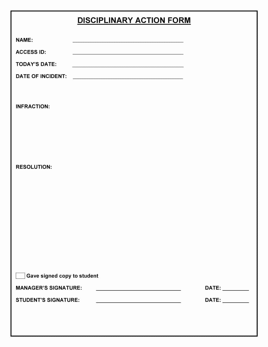 Write Up at Work Template Elegant 46 Effective Employee Write Up forms [ Disciplinary