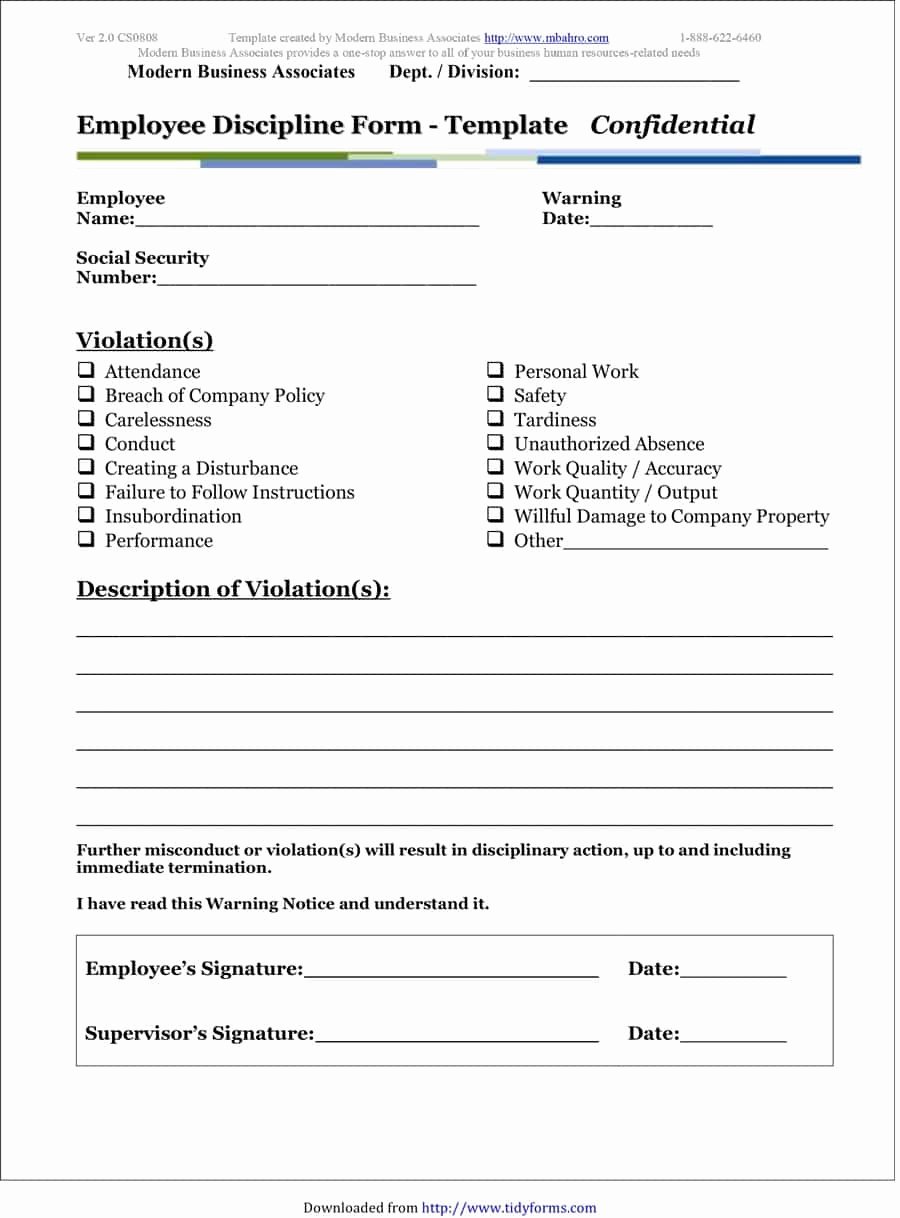 Write Up at Work Template Fresh 46 Effective Employee Write Up forms [ Disciplinary
