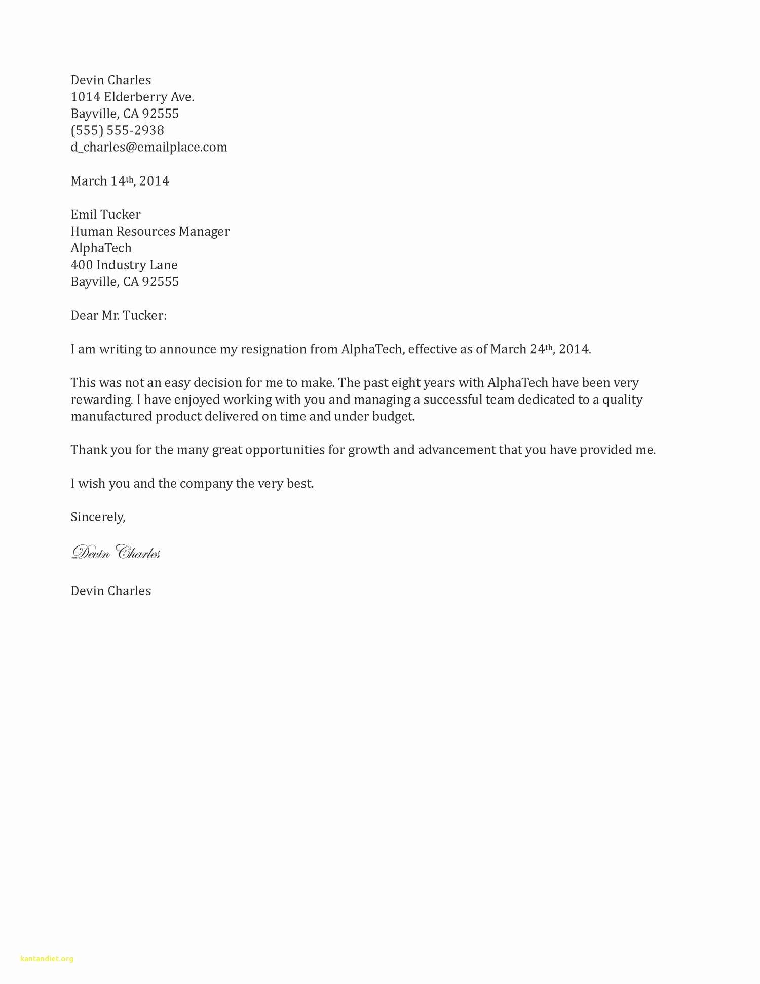 Written 2 Week Notice Lovely Best Resignation Letter