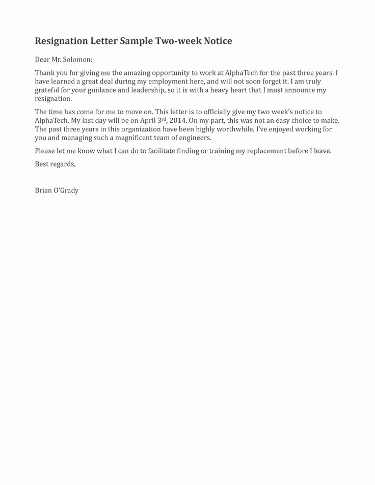 Written 2 Week Notice Unique Resignation Letter Sample 2 Weeks Notice Google Search