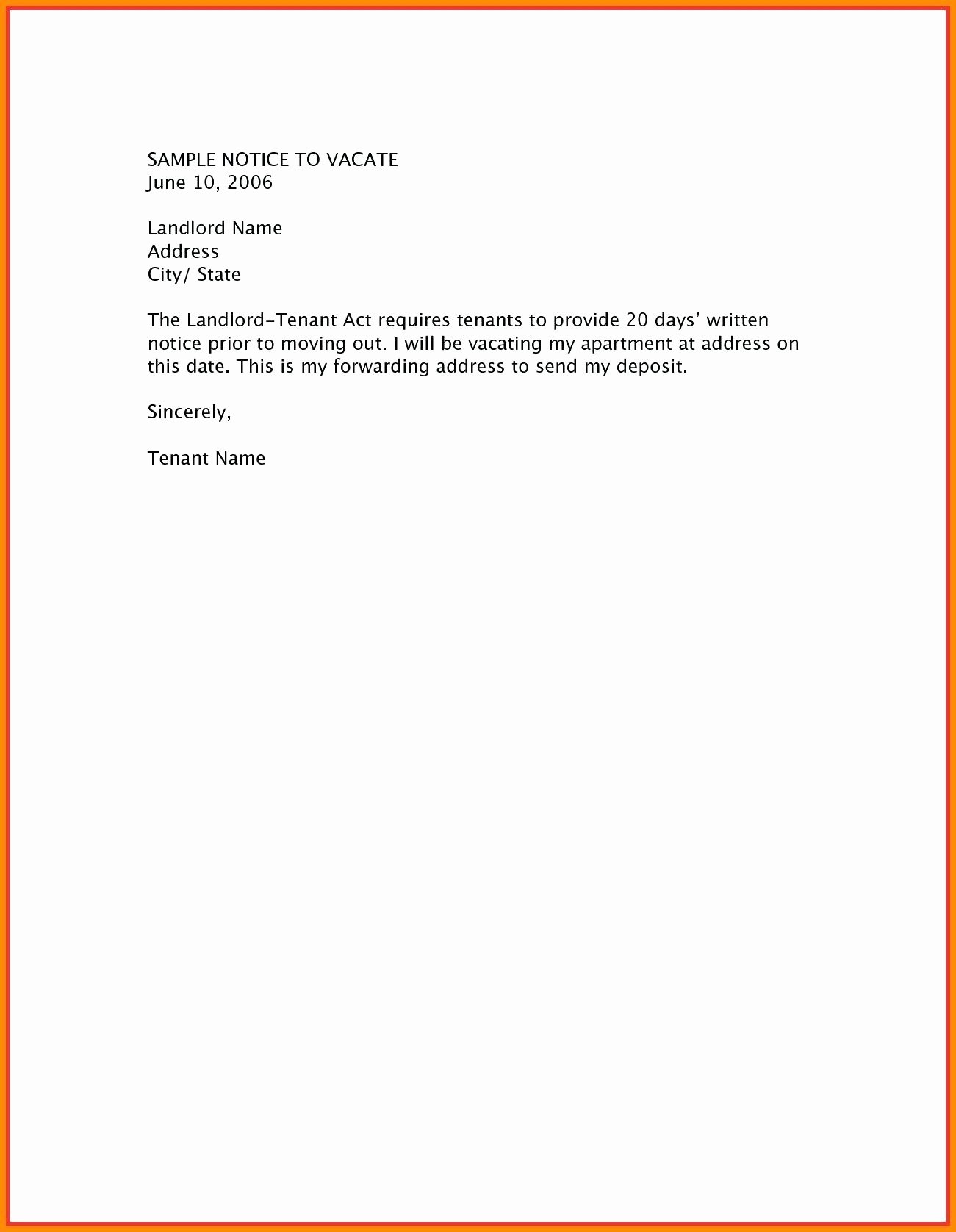 Written Notice Of Moving Out Luxury Tenant Move Out Letter – Elasticprint