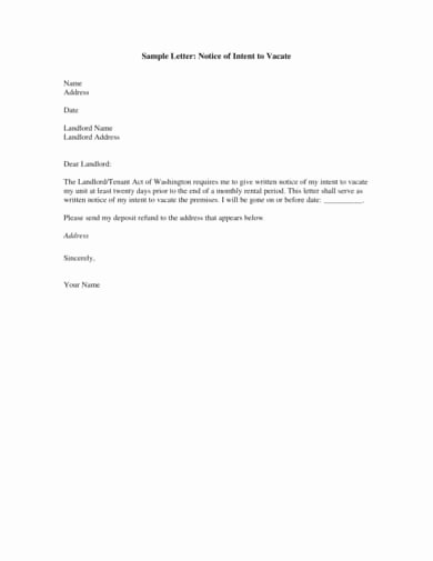 Written Notice to Move Out Fresh Free 9 Tenant Move Out Letter Examples [download now