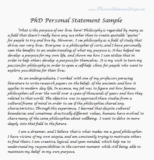 Written Statement Sample Beautiful Phd Personal Statement Sample
