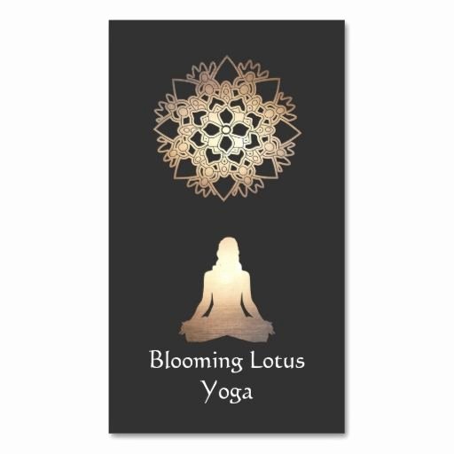Yoga Gift Certificate Template Awesome Yoga Teacher Meditation Pose Gold Lotus Business Card
