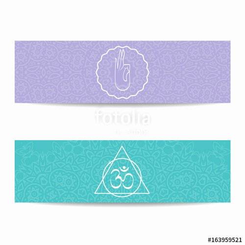 Yoga Gift Certificate Template Beautiful &quot;yoga Banner Template Set Of Horizontal Purple and