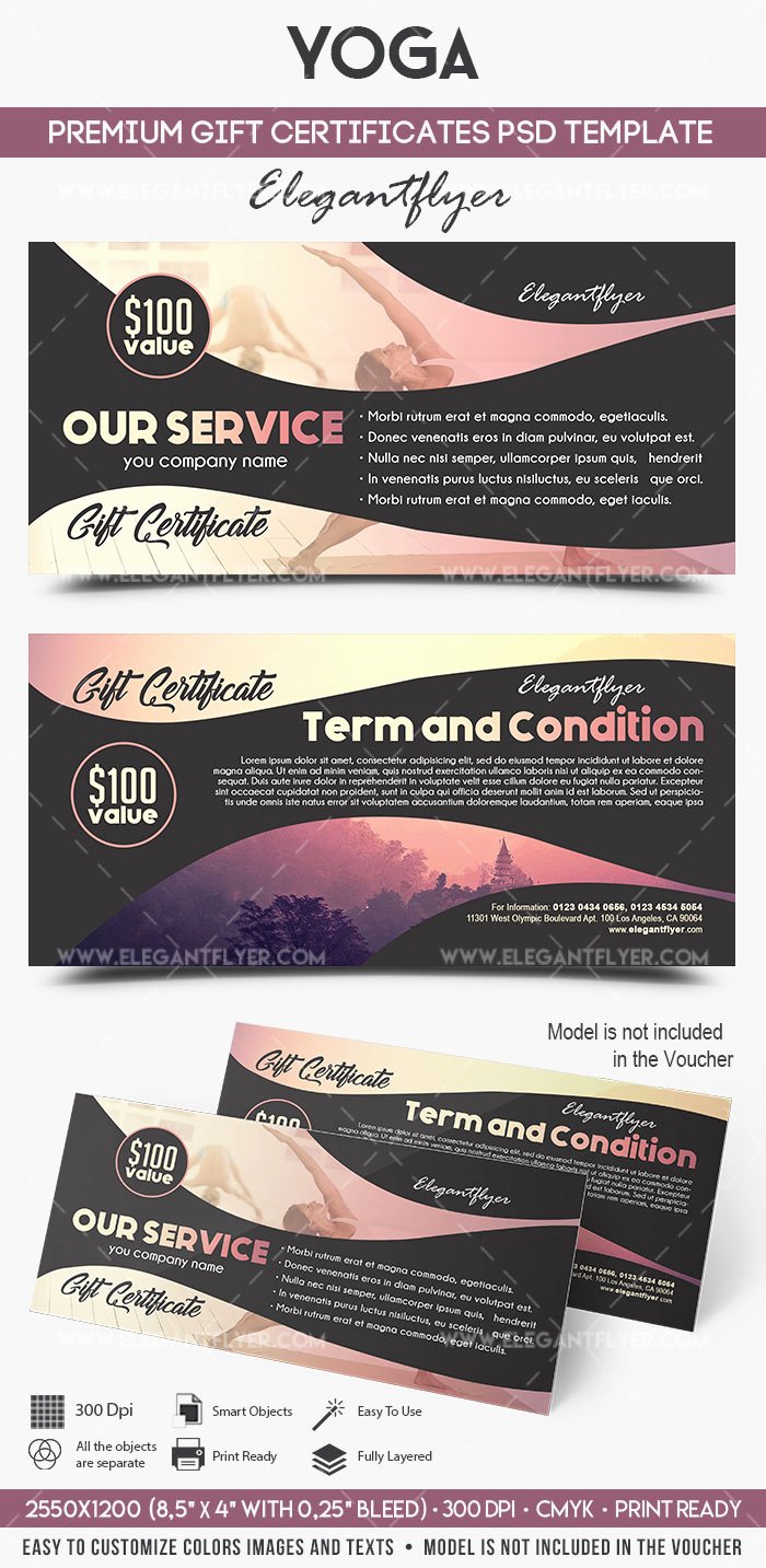 Yoga Gift Certificate Template Best Of Yoga – Premium Gift Certificate Psd Template – by Elegantflyer