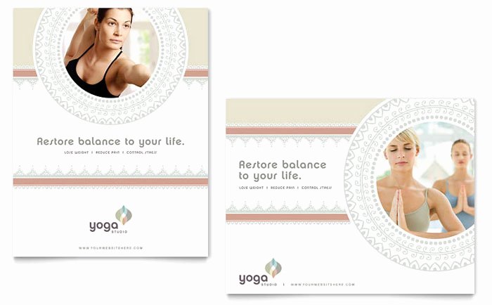 Yoga Gift Certificate Template Free Elegant Pilates &amp; Yoga Poster Template Design