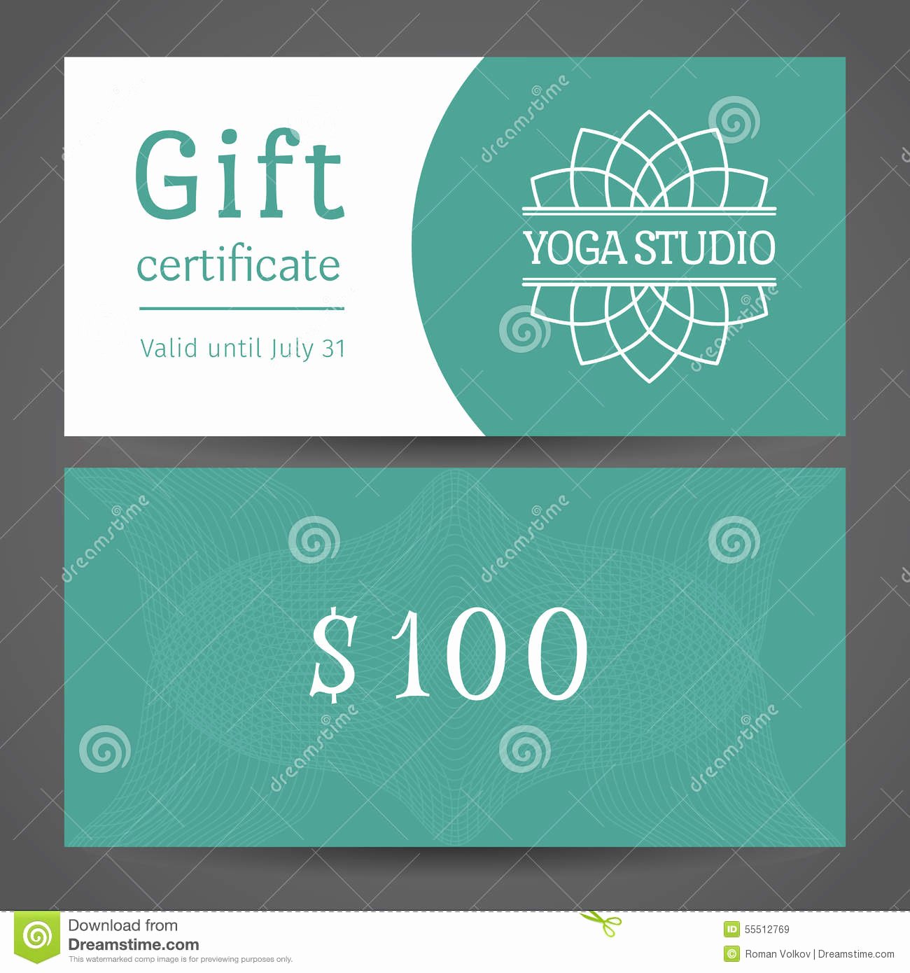 Yoga Gift Certificate Template Free Elegant Yoga Studio Vector Gift Certificate Template Stock Vector