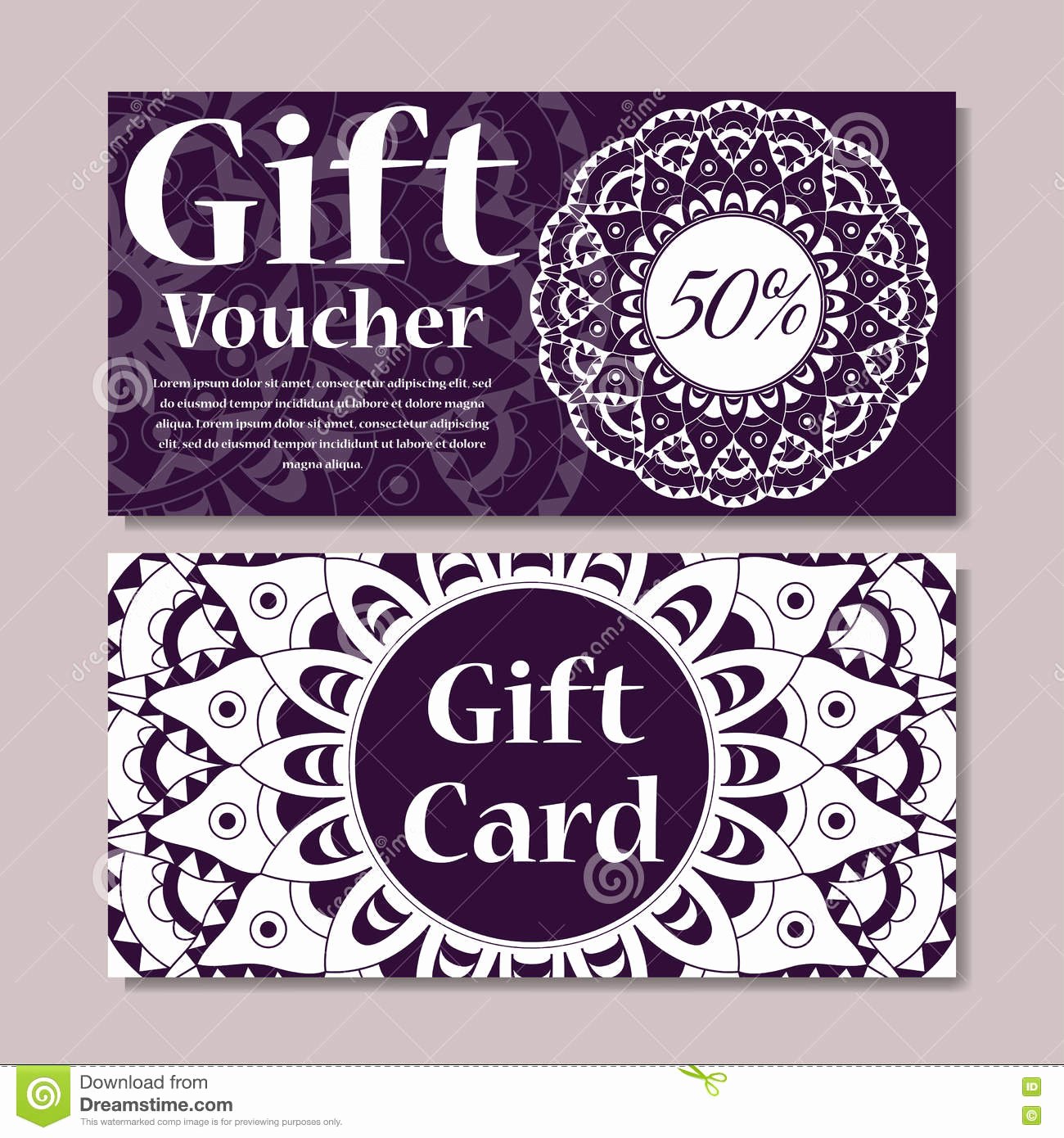 Yoga Gift Certificate Template Lovely Gift Voucher Template with Mandala Design Certificate for